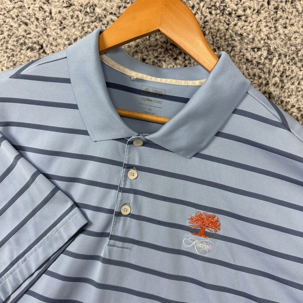 Adidas Kiawah Island Shirt Mens XL Blue Stripe The Ocean Course Golf Performance